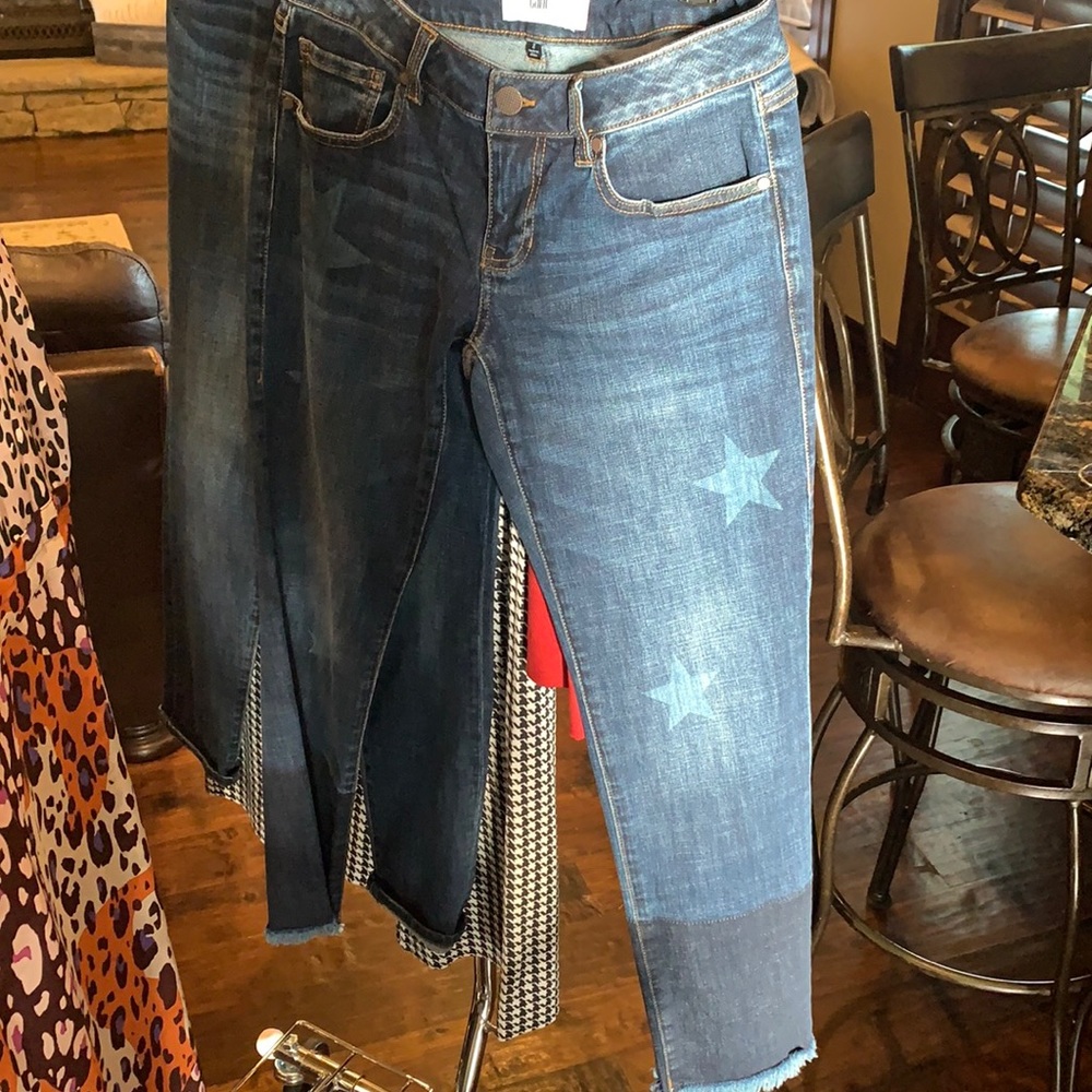 Slim boyfriend - Freyed bottoms star imprint